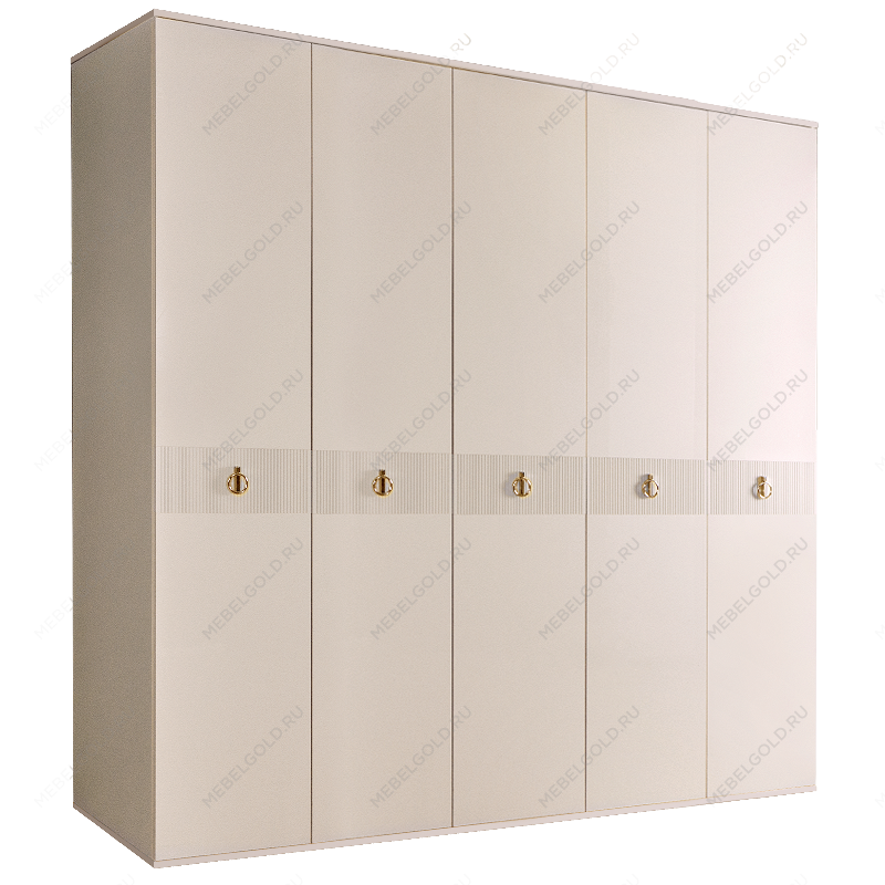 Шкаф 5-ти дверный Римини СОЛО (Бежевый/Золото) РМШ2/5(s)