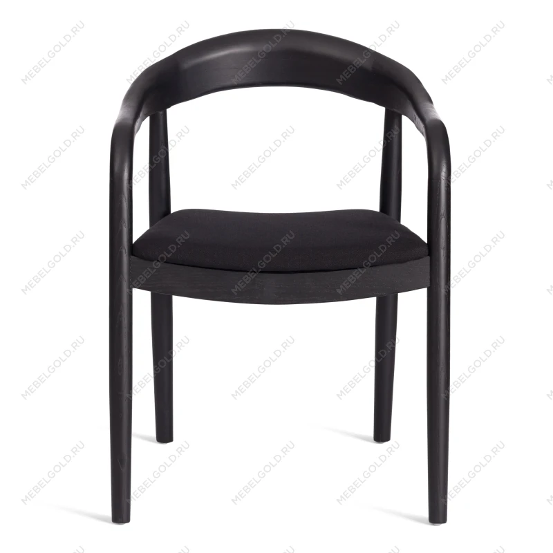 Стул BALDUR, дерево вяз/ткань лен, черный/черный лен, 49х52х76,5 см | изображение 4