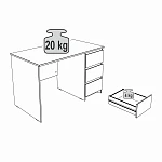 Стол письменный ГУД ЛАКК Кастор, 3 ящика, 116х65х75 см, белый | изображение 17