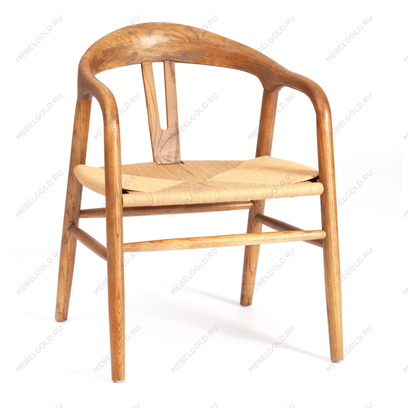 Стул VALI, дерево вяз/бечевка, Груша (№3), 50х46х77 см