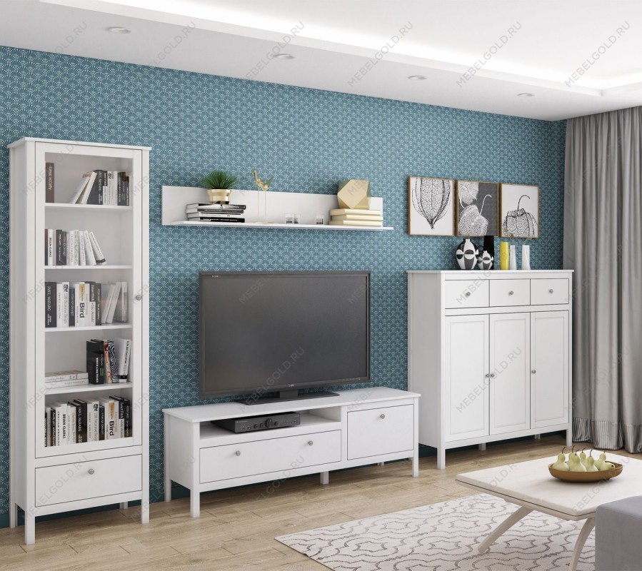 Шкаф-витрина Ева (Хельга) REG1W1S/65 с подсветкой белый | изображение 6