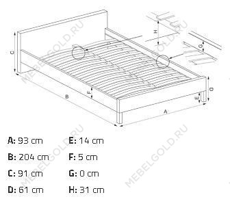 Кровать Halmar VERONICA 90 (черешня античная/черный) | изображение 9