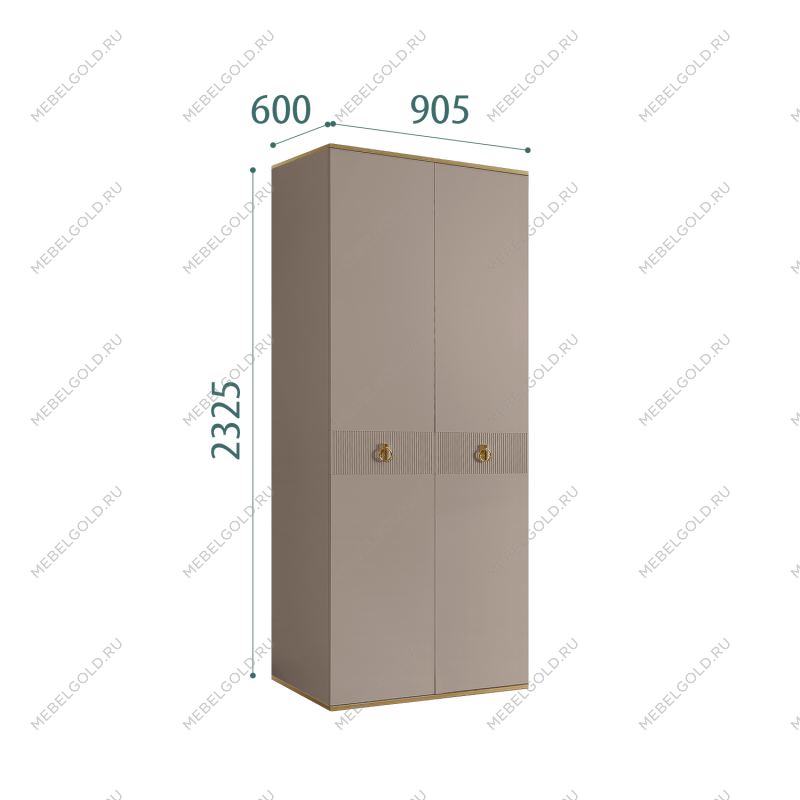 Шкаф 2-х дверный Римини СОЛО (Мокка/Золото) РМШ2/2(s)
