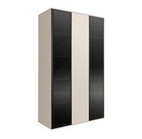 Шкаф 3-х дверный Bogemia Air (Слоновая кость/Черный) БМШ2/3(2)