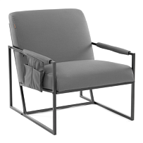 Кресло Charli LUX/Чарли Люкс, экокожа, Sharp Графит, 70х80х82 см