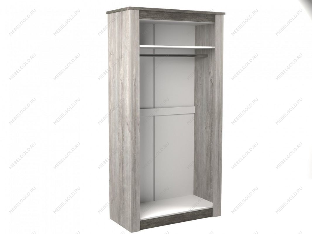 Шкаф 2-х дверный 2300, Денвер (1122*538*2300) Риббек серый, 11724 | изображение 1