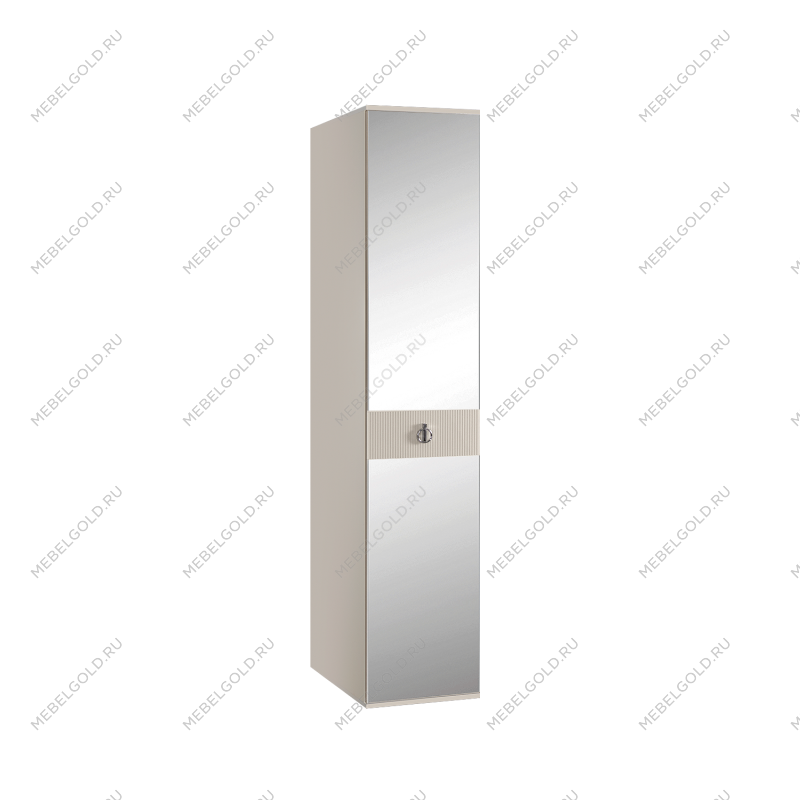 Шкаф 1-но дверный с зеркалом Римини СОЛО (Бежевый/Серебро) РМШ1/1(s)