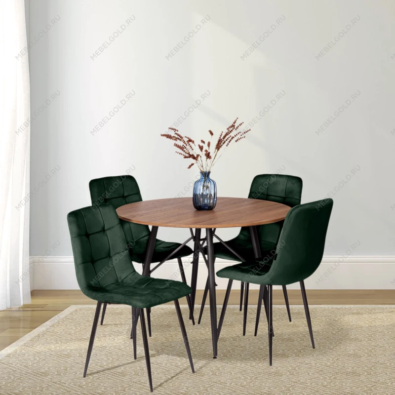 Стул CHILLY (mod. JSC-220), Велюр/металл, 44,5х52,5х88 см, dark green (темно-зеленый) HLR57 / черный | изображение 10