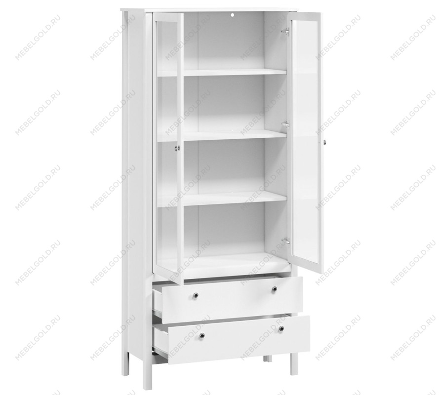 Шкаф-витрина Ева (Хельга) REG2W2S белый | изображение 2