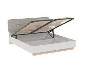 Кровать 1800 с темной мягкой вставкой и подъемным механизмом, Аврора (1956*2063*1049) Дуб Мария/Кашемир