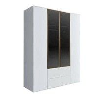 Шкаф 4-х дв. с ящиками Bogemia Air (Белый/Золото) БМШ2/42(2)