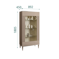 Витрина 2-ств. Римини СОЛО (Мокка/Серебро) (Правая) РМВ2-2С(s)