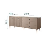 Комод для гостиной 2.1м Римини СОЛО (Мокка/Серебро) РМКМ-5(s)