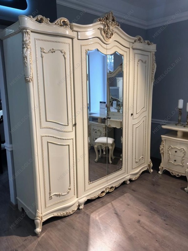 Шкаф Джоконда 4-дверный крем глянец