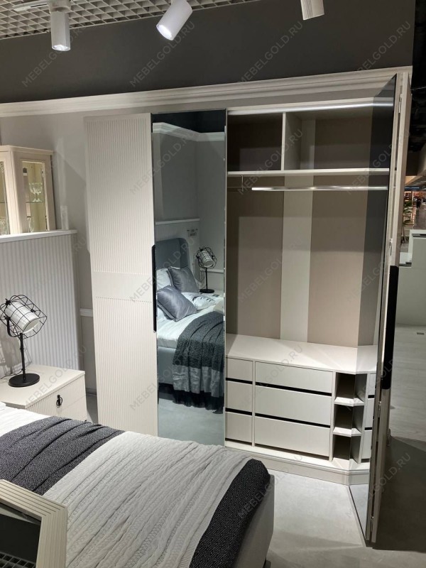 Шкаф Стелла 4-дверный светло серый камень | изображение 12