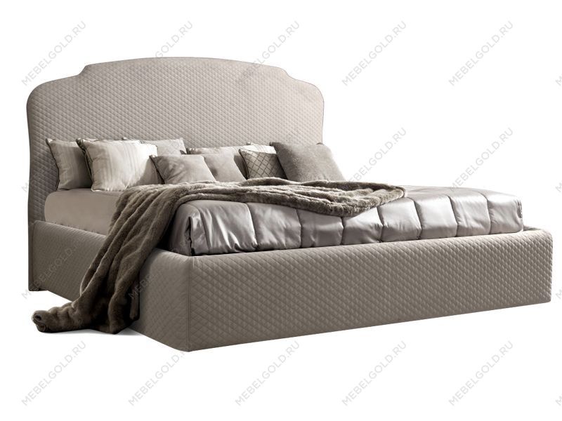 Кровать Римини 1,8 м, с подъемным механизмом (светло-серый), РМКР180-2[3], стеганые царги