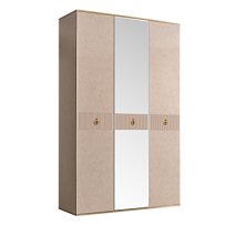 Шкаф 3-х дверный с зеркалом Римини СОЛО (Латте/Золото) РМШ1/3(s)