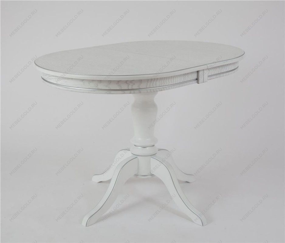 Стол Капелла (цвет Белый/патина серебро/шпон дуб)