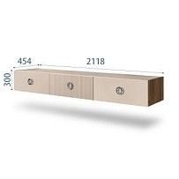 Тумба телевизионная 2.1м Bogemia Woodline Fly Fi (Ваниль) (Novabuk/Хром) БМТ-2[10]