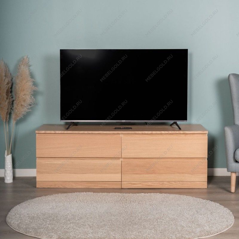 Варма Прайм 4Д комод 160x55x48 шпон дуб беленый | изображение 3