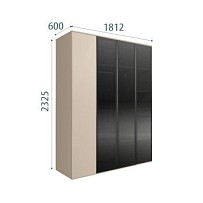 Шкаф 4-х дв. Bogemia Air (Ваниль/Черный) БМШ2/4(3)