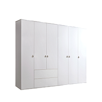 Шкаф 6-ти дверный с ящиками Римини (Белый/Серебро) РМШ2/61