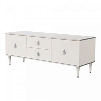 Тумба под телевизор Римини (Слоновая кость/Серебро) РМТ-3