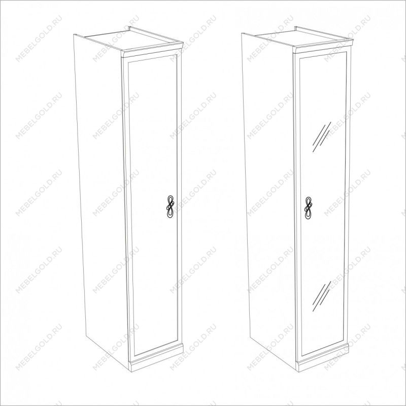 Мишель секция 1-ств без зеркал белый матовый