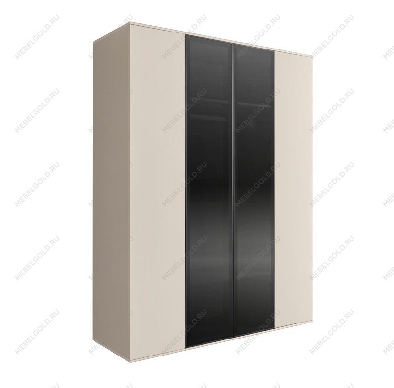 Шкаф 4-х дв. Bogemia Air (Слоновая кость/Черный) БМШ2/4(2)