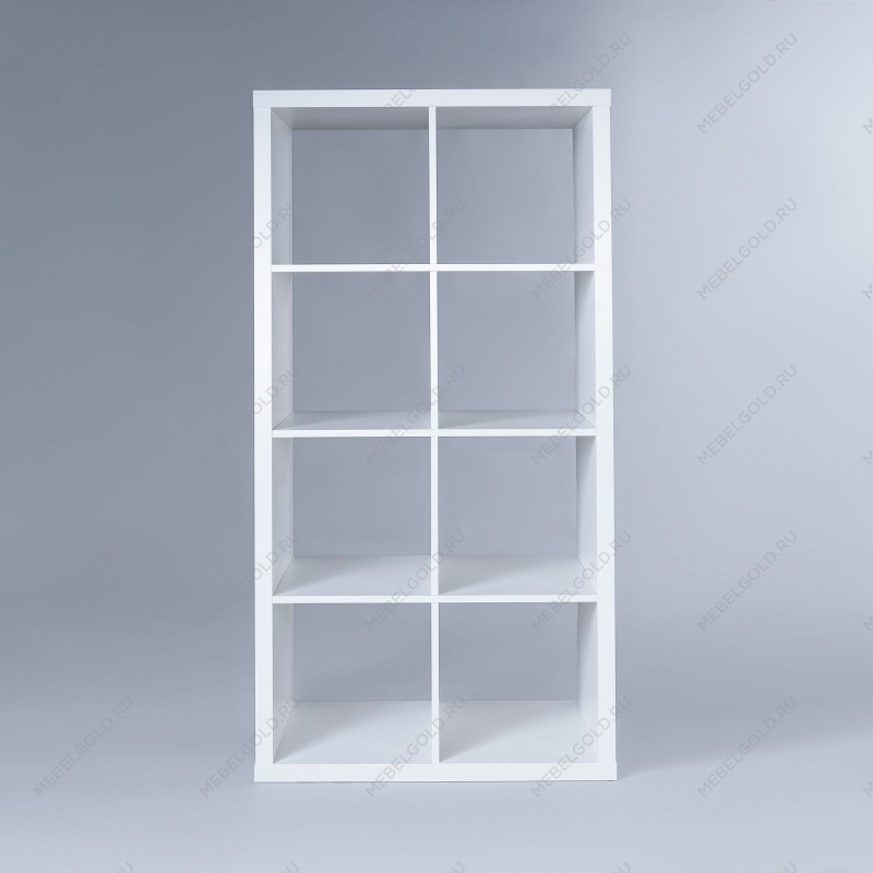 КАЛЛАКС / ФОРА Стеллаж ИКЕА / IKEA 8, прямоуголной формы с двумя рядами ячеек, тамбурат, цвет белый | изображение 2