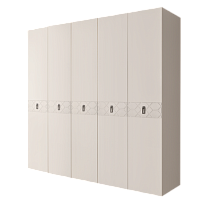 Шкаф 5-ти дв. Bogemia Farfalle (Слоновая кость/Хром) БМШ2/5(Fa)