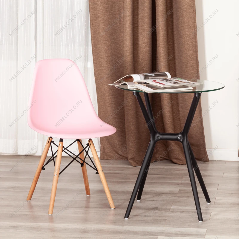 Стул CINDY (EAMES) (mod. 1801), дерево бук/металл/сиденье пластик, 45x51x82 см, Light pink (светло-розовый) | изображение 8