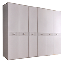 Шкаф 6-ти дверный Римини СОЛО (Белый/Серебро) РМШ2/6(s)