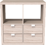 КАЛЛАКС / ФОРА Дверца 4.3 с задней стенкой в комплекте для открытого стеллажа, цвет дуб беленый | изображение 1