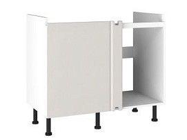 Стол под мойку угловой СМУ-110, Виста (1000*534*870) Экокожа Белый, 26304