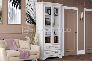 Шкаф-витрина Стилиус REG2W2S с подсветкой (Лиственница сибирская)