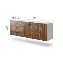 Комод 1.6м Bogemia Fly Wood Fi (Шелк) (Novabuk/Хром) БМКМ-4
