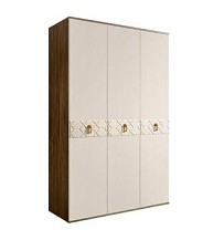 Шкаф 3-х дверный Bogemia Woodline Fa (Слоновая кость/Золото) БМШ2/3