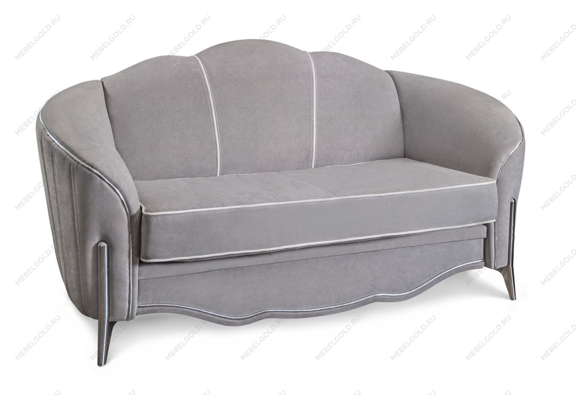 Диван Гравита 2х местный серый серебро без раскладного механизма