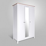 САГА шкаф 3 двери с зеркалом белый/ясень | изображение 1