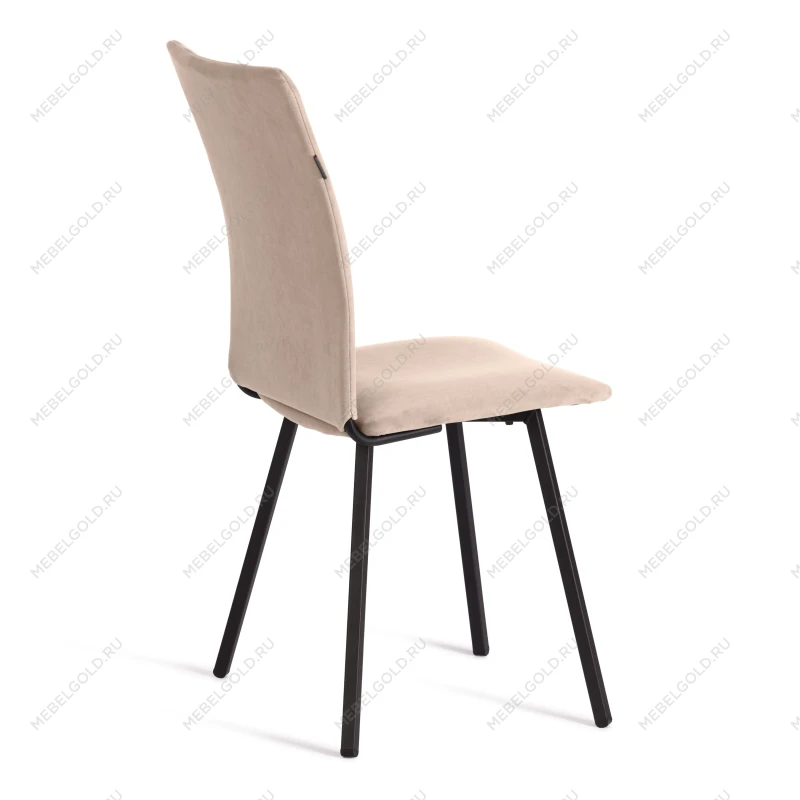 Стул обеденный La Rousse, NEW, велюр, бежевый/черный, 7, 45х55х93 см | изображение 2