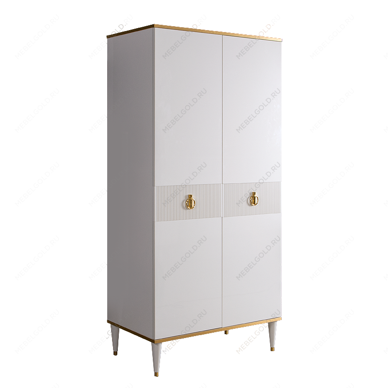 Шкаф-пенал Римини СОЛО (Белый/Золото) РМП-2(s)