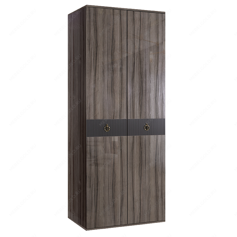 Шкаф 2-х дверный Римини СОЛО (Орех империя/Золото) РМШ2/2(s)