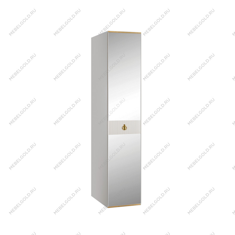 Шкаф 1-но дверный с зеркалом Римини СОЛО (Белый/Золото) РМШ1/1(s)