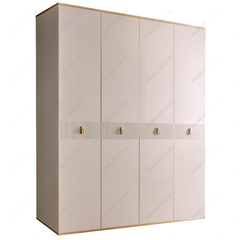 Шкаф 4-х дверный Римини СОЛО (Слоновая кость/Золото) РМШ2/4(s)