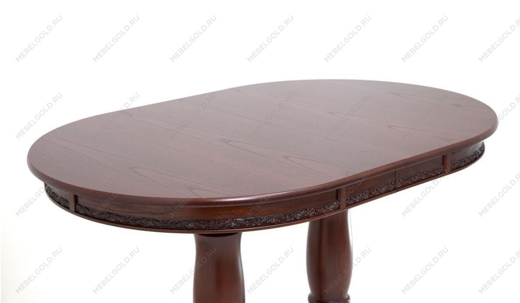 Стол Овал Милорд (80х120х160) Темный орех + патина черная. | изображение 2