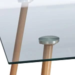 Стол SOPHIA (mod. 5003), металл/стекло (8мм), бук/прозрачный, 110 х 80 х 75 см | изображение 3