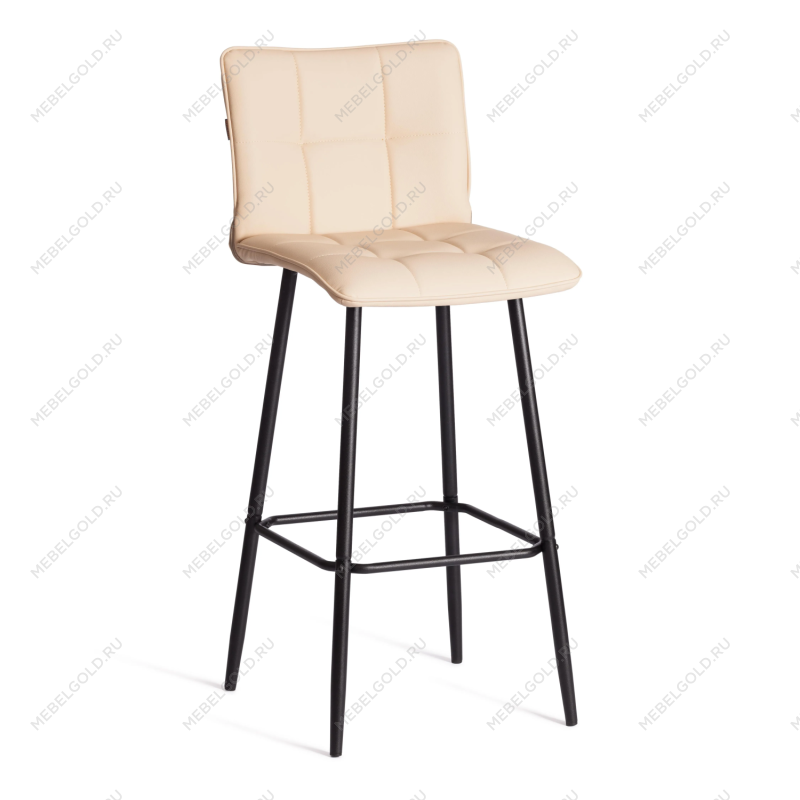 Барный стул Bari/Бари, экокожа, бежевый, 45х56х110 см