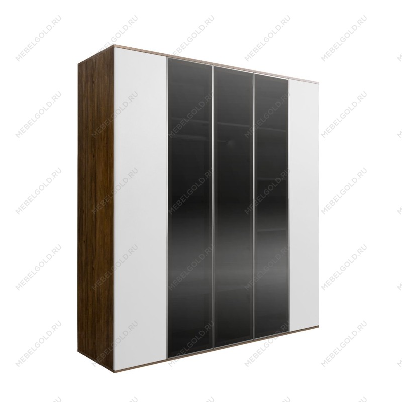 Шкаф 5-ти дв. Bogemia Woodline Air (Белый/Серебро) БМШ2/5(3)