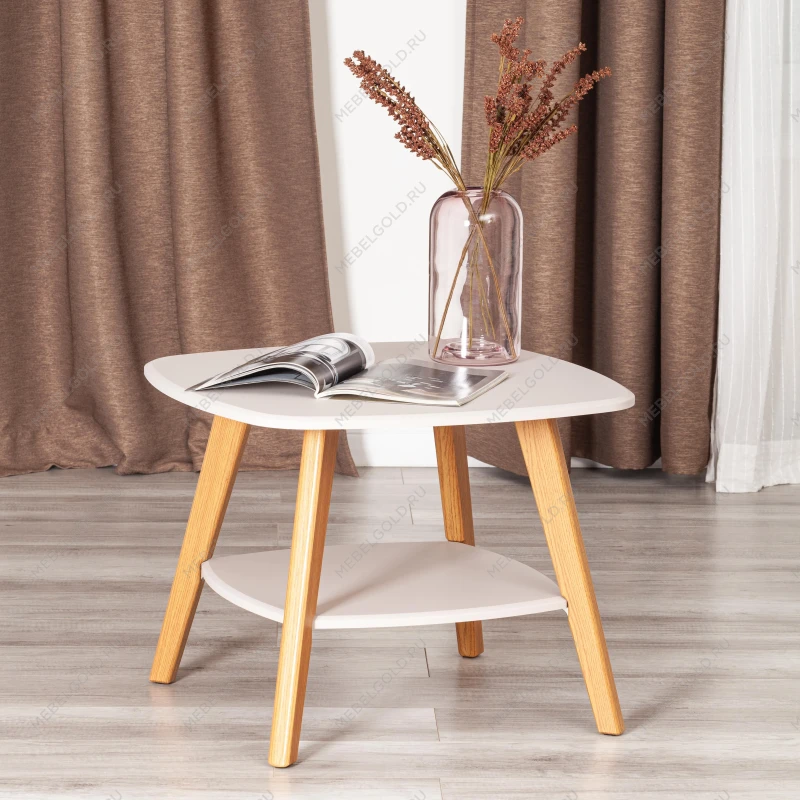 Журнальный стол RIO, мдф, 65х65х50 см, крем/дуб светлый | изображение 5